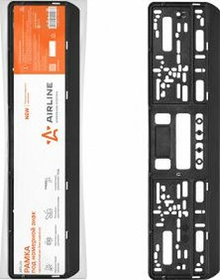 AIRLINE AFC-01 односоставная рамка номерного знака 520×112 мм, без надписи, чёрная AIRLINE AFC-01 односоставная рамка номерного знака 520×112 мм, без надписи, чёрная