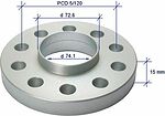 SP85C 15mm 5x120 d74.1-72.6 Анодир SP85C 15mm 5x120 d74.1-72.6 Анодир