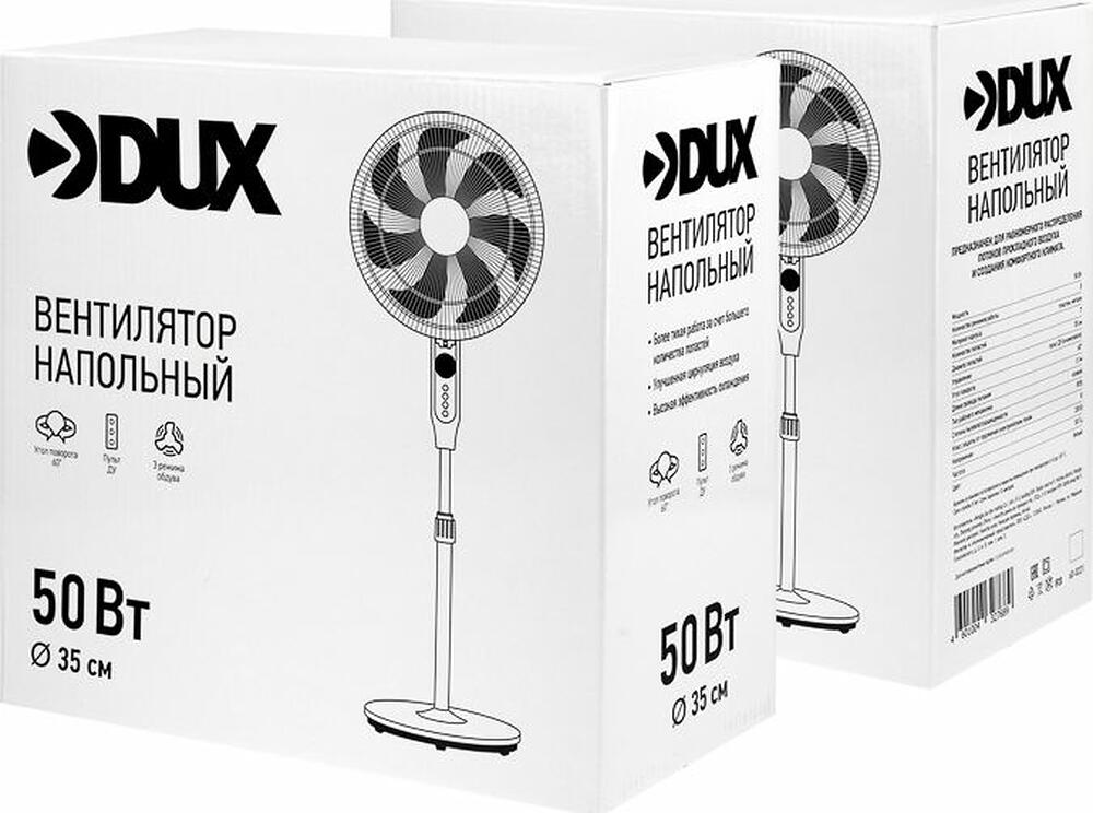 DUX 60-0221 Вентилятор напольный белый, 7 лопастей, д/у управление, 50Вт DUX