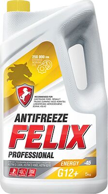 FELIX 430206027 Антифриз Energy G12+ готовый, желтый, -45°C, 5 кг
