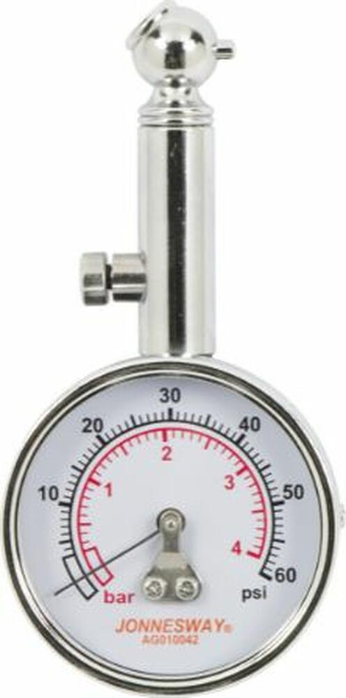 Jonnesway AG010042 аналоговый манометр для шин 0–60 PSI, до 4,2 бар
