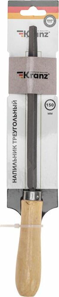 Kranz KR-12-4121 Напильник треугольный KRANZ 150 мм, деревянная ручка