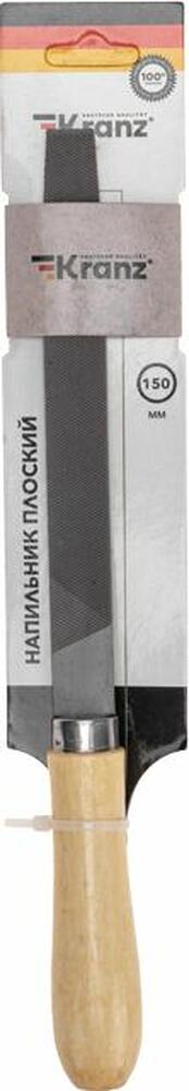 Kranz KR-12-4122 Напильник плоский KRANZ 150 мм, деревянная ручка