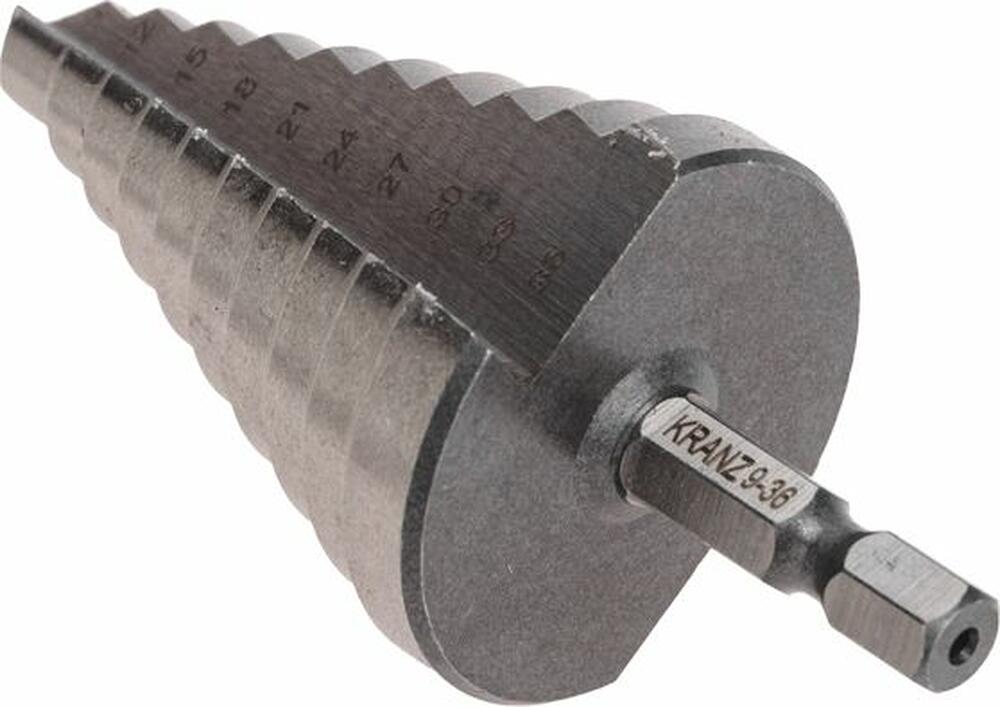 Kranz KR-12-6604 Сверло по металлу ступенчатое 9,0-36,0мм, 110мм, 62 HRC KRANZ