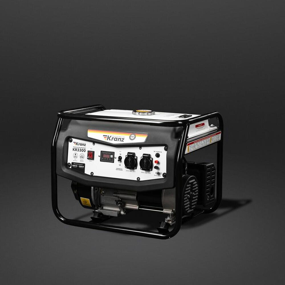Kranz KR-16-1133 Генератор бензиновый KR3300, 3,3кВт, 230В, 15л, ручной стартер KRANZ