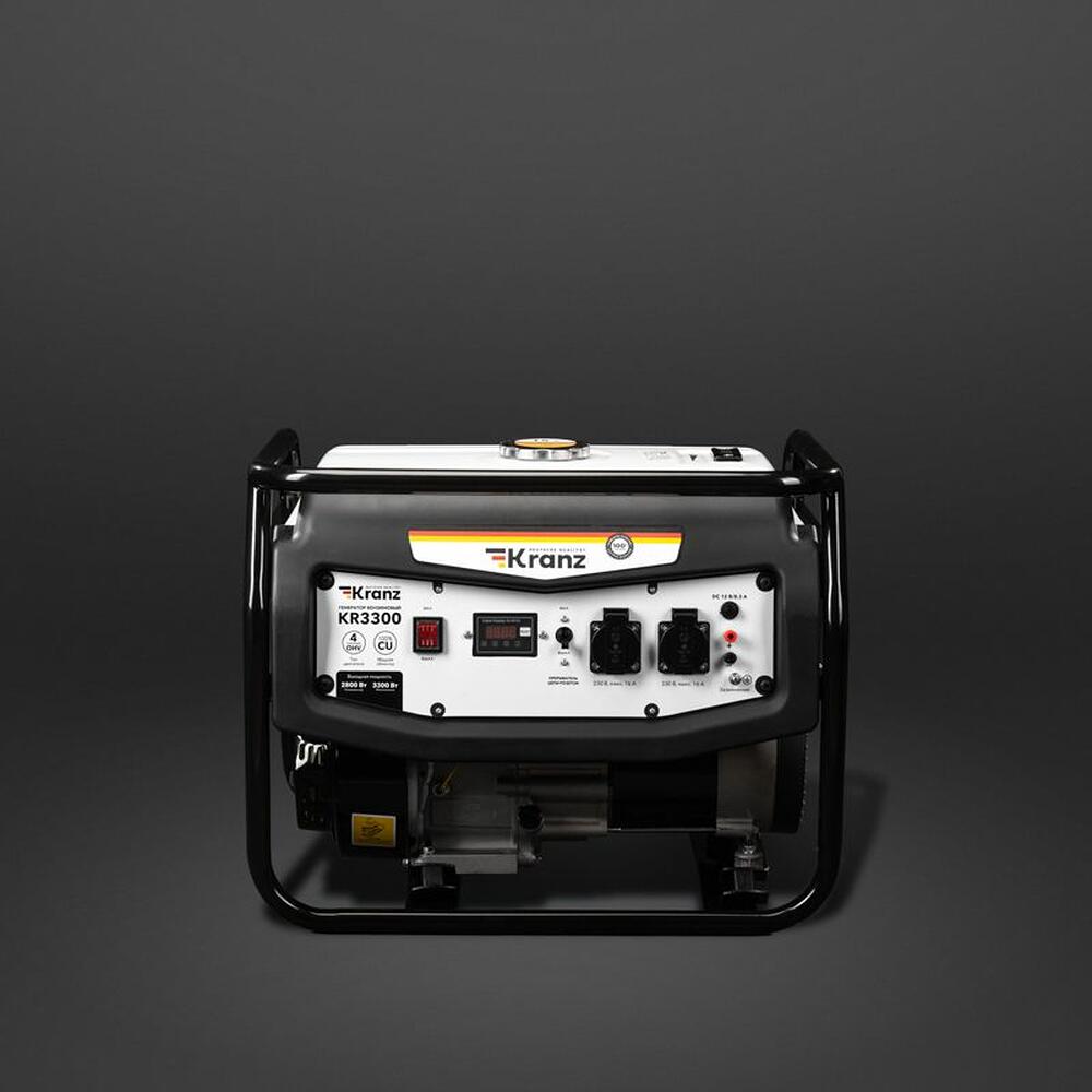 Kranz KR-16-1133 Генератор бензиновый KR3300, 3,3кВт, 230В, 15л, ручной стартер KRANZ