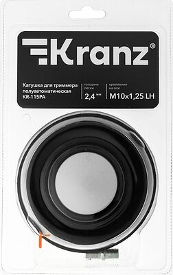Kranz KR-16-1222 Катушка для триммера полуавтоматическая KR-115PA, гайка M10x1,25, винт M10-M10 KRANZ
