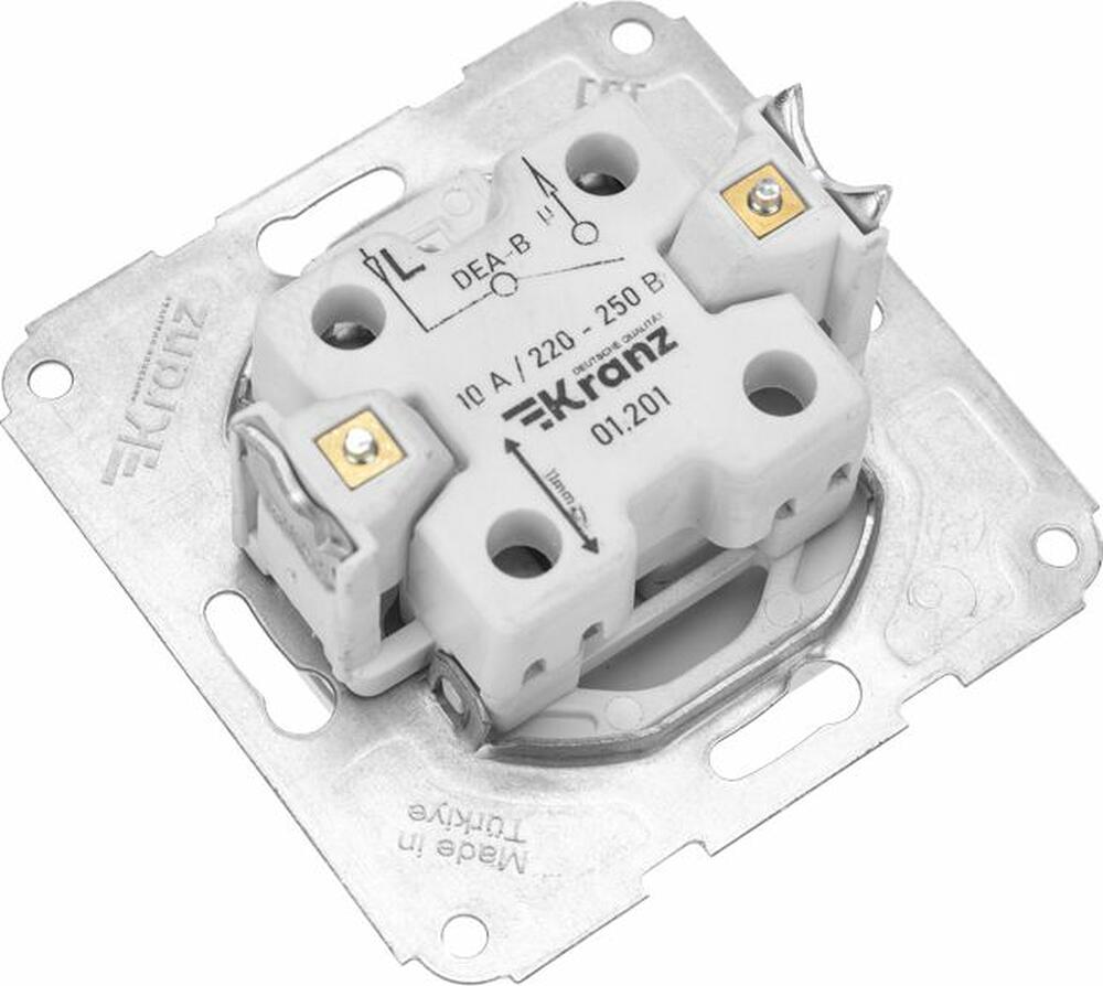 Kranz KR-78-0201 DEA Выключатель 1кл (инд) с/у 10А мех. Бел KRANZ