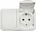 Kranz KR-78-0606 Блок горизонтальный 2 розетки Mini OG IP54 с/з, о/у, белый KRANZ