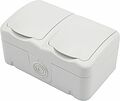 Kranz KR-78-0607 Блок горизонтальный 2 розетки (керамика) Mini OG IP54 с/з, о/у, белый KRANZ