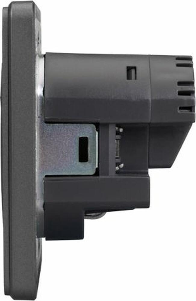Kranz KR-78-0704-2 Розетка ROUND 1-ая с/з с/у з/ш 16А с USB A+C быстрой зарядки 5В/3А титан KRANZ