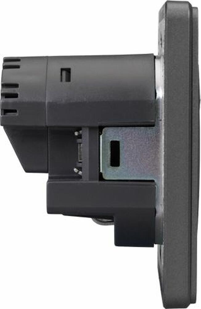 Kranz KR-78-0704-2 Розетка ROUND 1-ая с/з с/у з/ш 16А с USB A+C быстрой зарядки 5В/3А титан KRANZ
