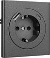 Kranz KR-78-0704-6 Розетка STRONG 1-ая с/з с/у з/ш 16А с USB A+C быстрой зарядки 5В/3А графит KRANZ