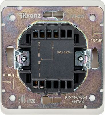 Kranz KR-78-0708-1 Выключатель ROUND 1 кл проходной (переключатель) 10А с/у перламутр KRANZ