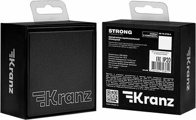Kranz KR-78-0708-6 Выключатель STRONG 1 кл проходной (переключатель) 10А с/у графит KRANZ