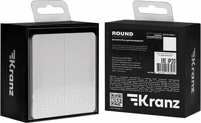 Kranz KR-78-0709-1 Выключатель ROUND 2 кл проходной (переключатель) 10А с/у перламутр KRANZ