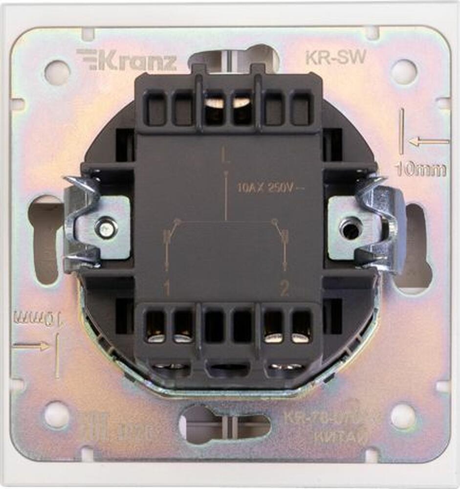 Kranz KR-78-0709-4 Выключатель STRONG 2 кл проходной (переключатель) 10А с/у жемчуг KRANZ