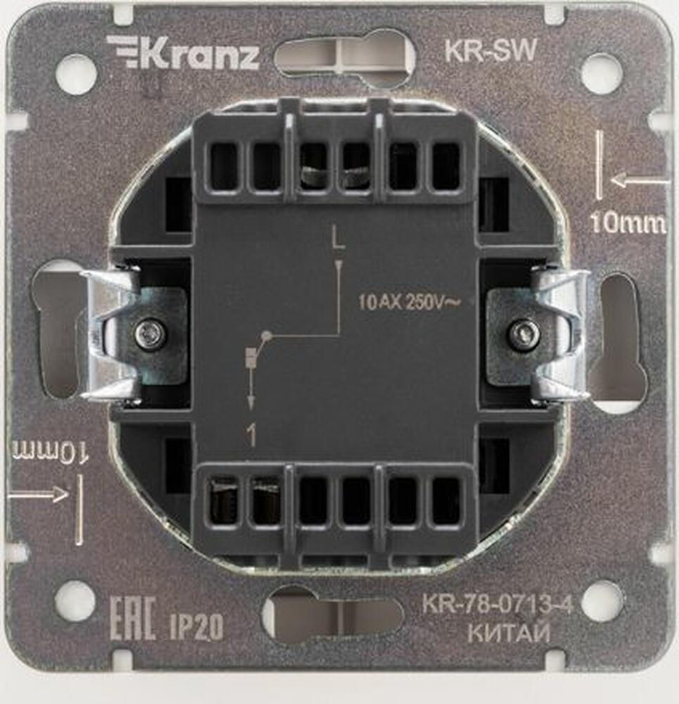 Kranz KR-78-0713-4 Выключатель STRONG 1 кл с подсветкой 10А с/у жемчуг KRANZ