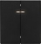 Kranz KR-78-0714-5 Выключатель STRONG 2 кл с подсветкой 10А с/у антрацит KRANZ