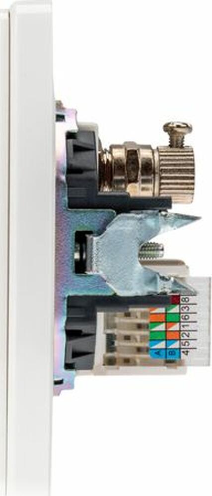 Kranz KR-78-0722-1 Розетка ROUND компьютерная RJ45 кат6 + TV с/у перламутр KRANZ