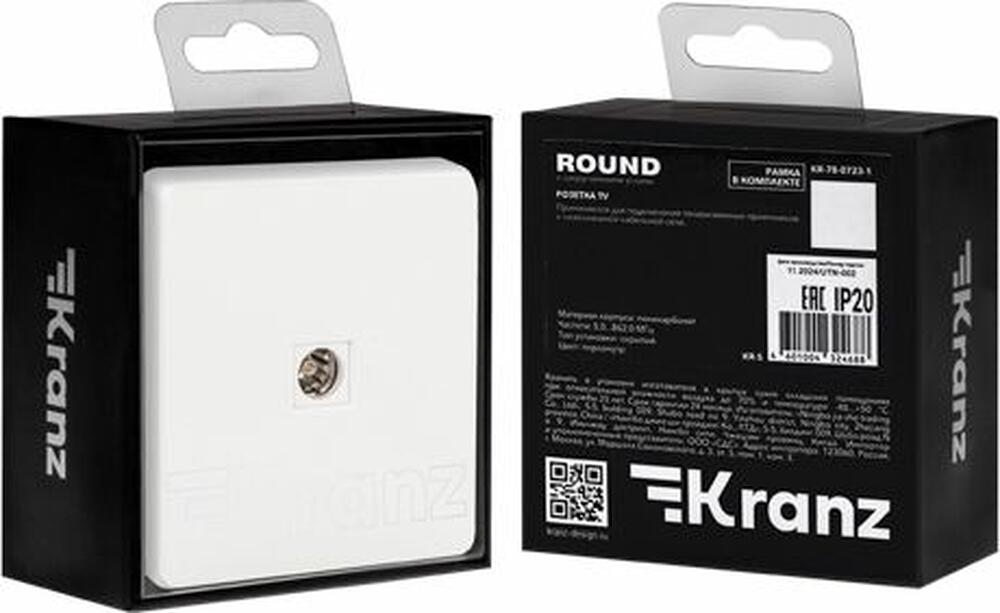 Kranz KR-78-0723-1 Розетка ROUND TV с/у перламутр KRANZ