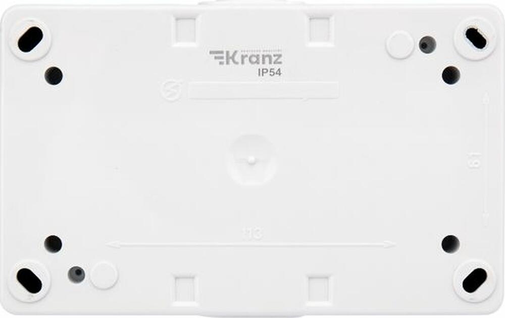 Kranz KR-78-0803 Блок горизонтальный 2 розетки (керамика) INDUSTRIAL IP54 с/з, о/у, белый KRANZ