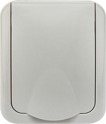 Kranz KR-78-0817 Розетка одноместная Mini OG IP54 с/з, о/у, серая KRANZ