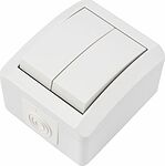 Kranz KR-78-0832 Выключатель двухклавишный INDUSTRIAL IP54 о/у, белый KRANZ