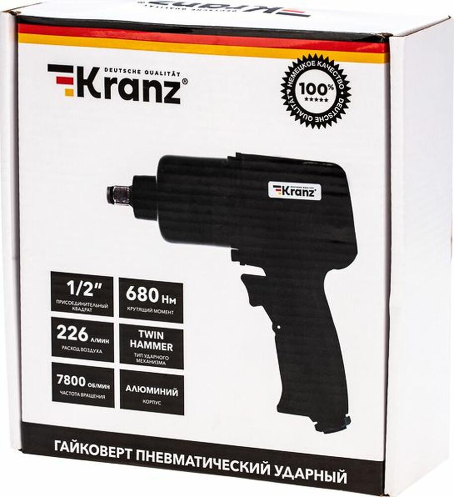 Kranz KR-80-0702 Гайковерт пневматический 1/2 quot;, 680 Нм KRANZ