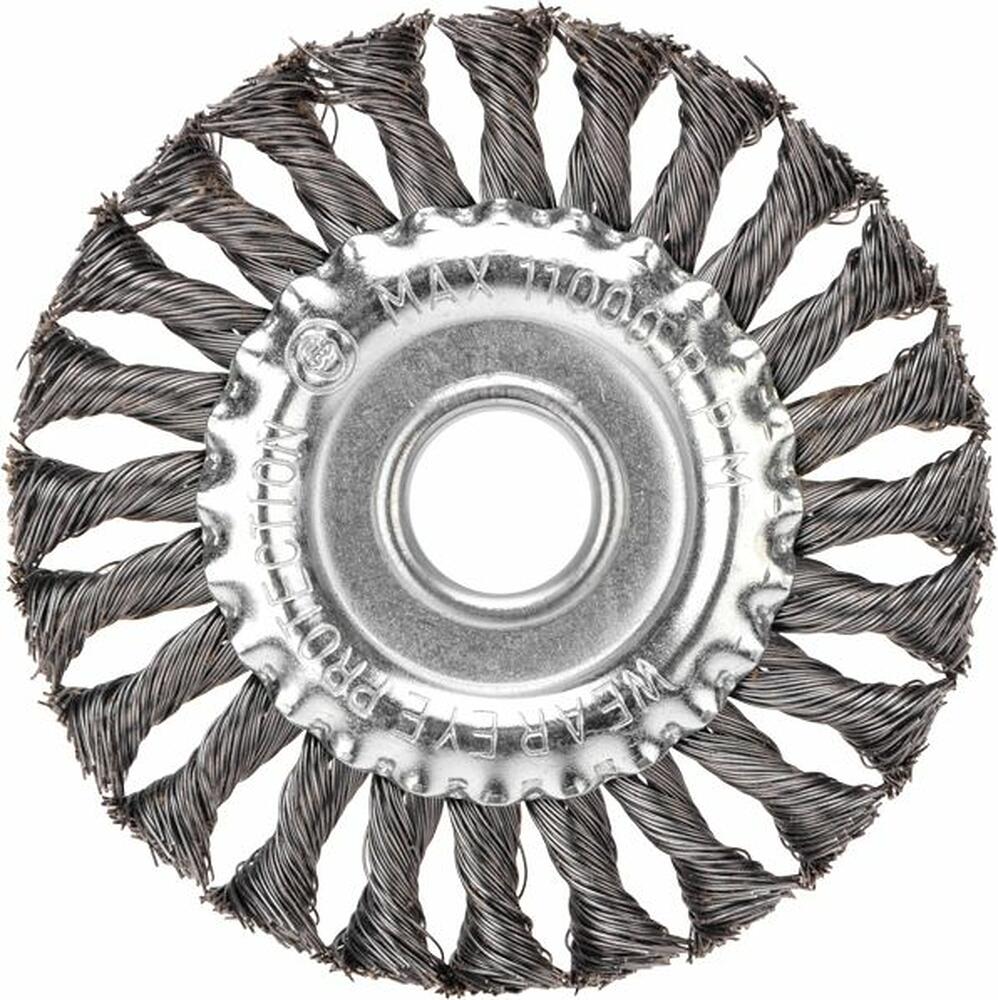 Kranz KR-91-1238 Щетка дисковая для УШМ, крученая стальная проволока, 125мм, отв. 22,23мм KRANZ
