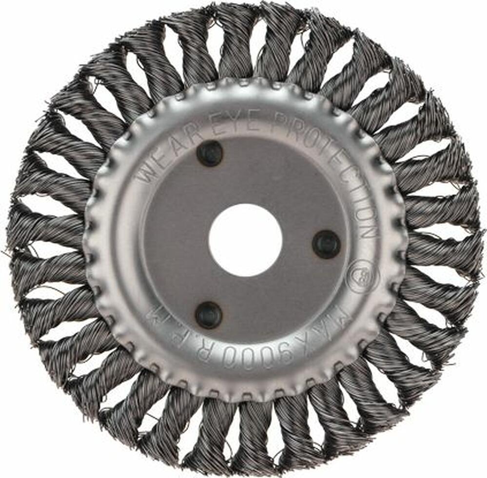 Kranz KR-91-1239 Щетка дисковая для УШМ, крученая стальная проволока, 150мм, отв. 22,23мм KRANZ