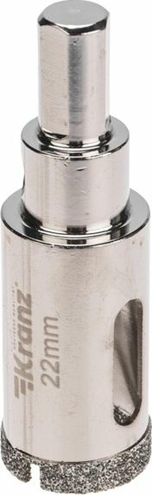 Kranz KR-92-0007 Коронка алмазная 22мм по керамограниту с центровочным сверлом KRANZ