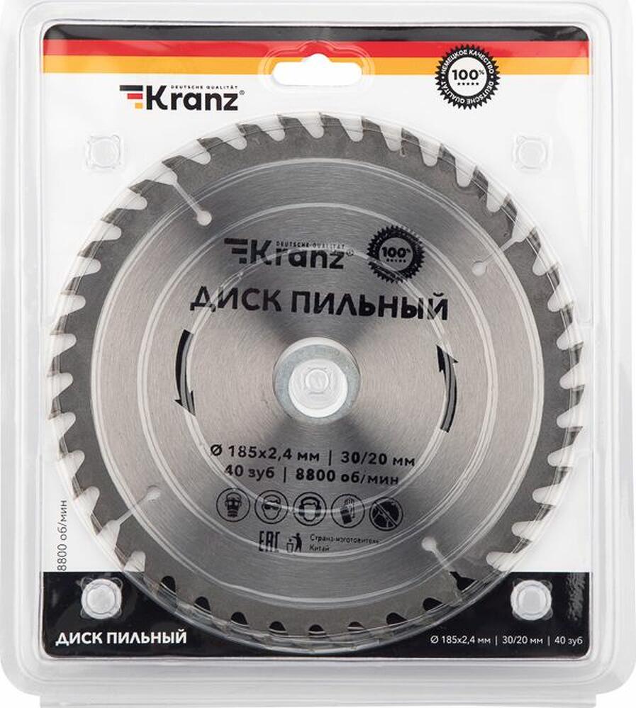 Kranz KR-92-0111 Диск пильный 185 мм х 40 зуб х 30/20 мм KRANZ