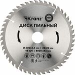 Kranz KR-92-0118 Диск пильный 200 мм х 48 зуб х 30/20 мм KRANZ