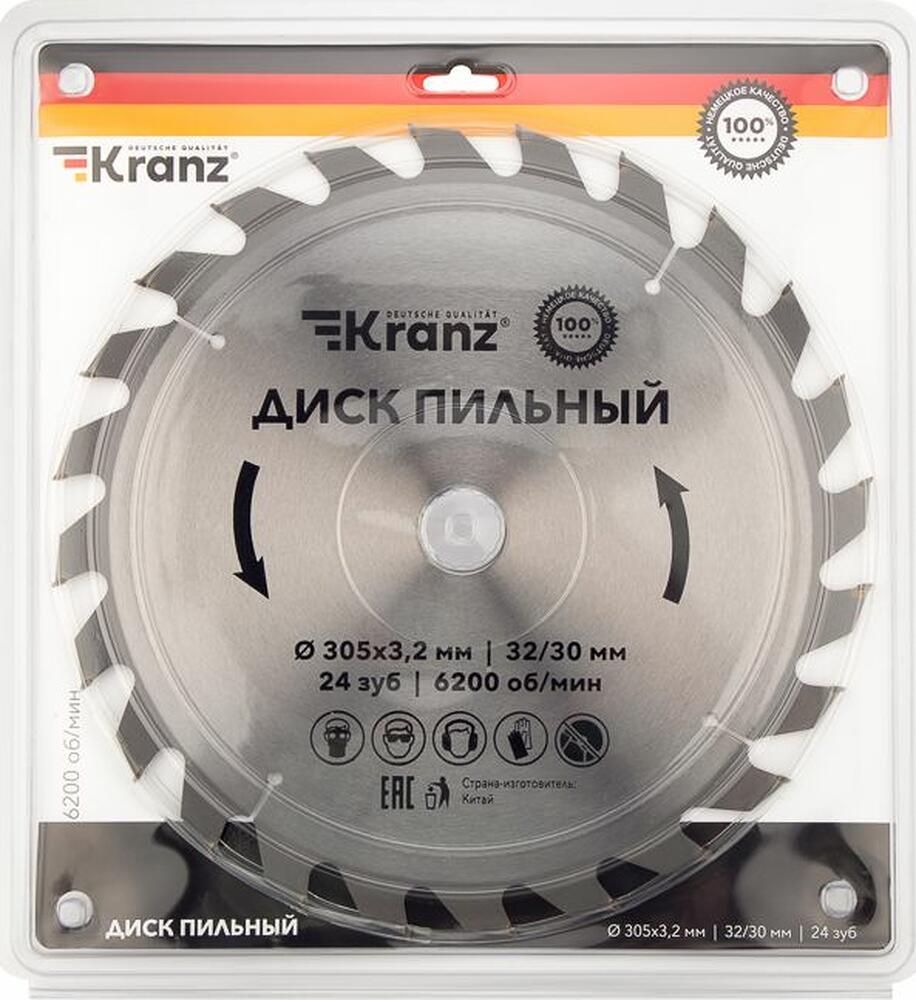Kranz KR-92-0134 Диск пильный 305 мм х 24 зуб х 32/30 мм KRANZ