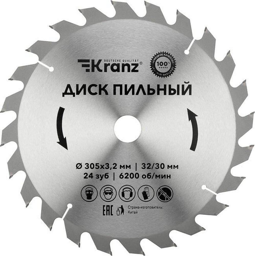 Kranz KR-92-0134 Диск пильный 305 мм х 24 зуб х 32/30 мм KRANZ