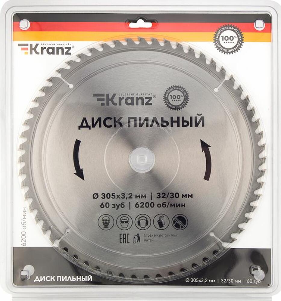 Kranz KR-92-0135 Диск пильный 305 мм х 60 зуб х 32/30 мм KRANZ