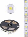 LAMPER 141-2027 Лента светодиодная 12В, SMD5050, 14,4Вт/м, 60 LED/м, 6500К, 10мм, 5м, для БП с клеммами, IP65 LAMPER