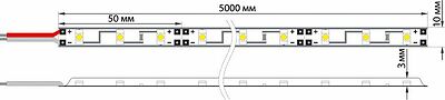 LAMPER 141-492 Лента светодиодная 12В, SMD5050, 14,4Вт/м, 60 LED/м, желтый, 10мм, 5м, IP65 LAMPER