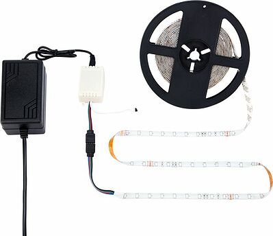 LAMPER 142-402 Комплект светодиодной ленты 5 м с блоком питания и RGB контроллером IP65, свечение RGB LAMPER