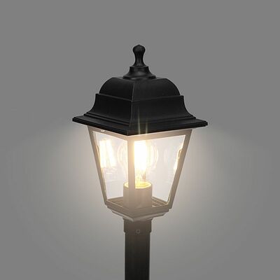 LAMPER 602-301 Светильник садово-парковый НТУ 04-60-002 У1 quot;Оскар 4 quot;, столб, черный, стекло прозрачное, четырехгранный, под лампу Е27 LAMPER