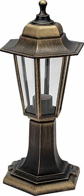 LAMPER 602-304 Светильник садово-парковый НТУ 06-60-001 У1 quot;Оскар 1 quot;, столб малый, черный под бронзу, стекло прозрачное, шестигранный, под лампу Е27 LAMPER