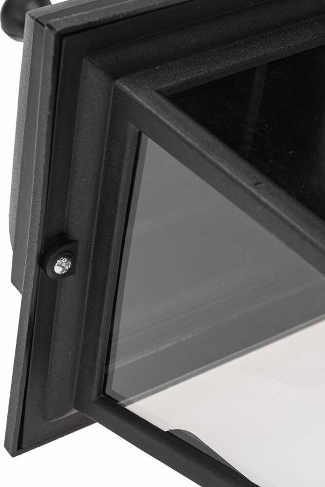 LAMPER 602-305 Светильник садово-парковый НБУ 04-60-001 У1 quot;Леда quot;, настенный, черный, стекло прозрачное, четырехгранный, под лампу Е27 LAMPER
