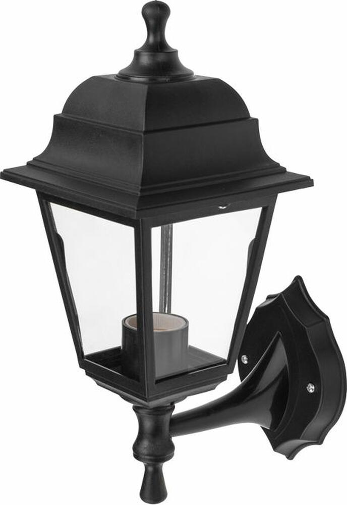 LAMPER 602-305 Светильник садово-парковый НБУ 04-60-001 У1 quot;Леда quot;, настенный, черный, стекло прозрачное, четырехгранный, под лампу Е27 LAMPER