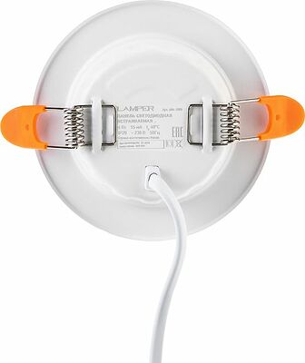 LAMPER 606-1005 Панель светодиодная встраиваемая круглая 6Вт 230В 6500К 420Лм 95мм белая IP20 LAMPER