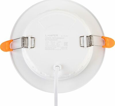 LAMPER 606-1013 Панель светодиодная встраиваемая круглая 24Вт 230В 6500К 1920Лм 220мм белая IP20 LAMPER