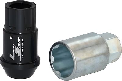 LS Гайка M12x1,25 (44) внешний спец алюминиевая black 20+1 ключ (КИТАЙ) AL116 OGS154067