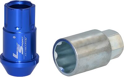 LS Гайка M12x1,25 (44) внешний спец алюминиевая blue 20+1 ключ (КИТАЙ) AL116 OGS154068