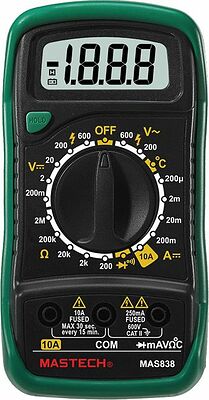 Mastech 13-2008 Портативный мультиметр MAS838 в кожухе с прозвонкой и измерением температуры MASTECH