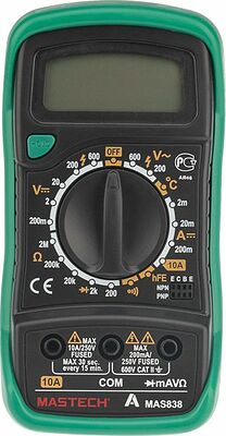 Mastech 13-2008 Портативный мультиметр MAS838 в кожухе с прозвонкой и измерением температуры MASTECH